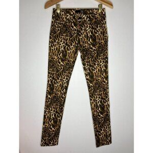 David Kahn Women's 25 Leopard Print Skinny Pants New